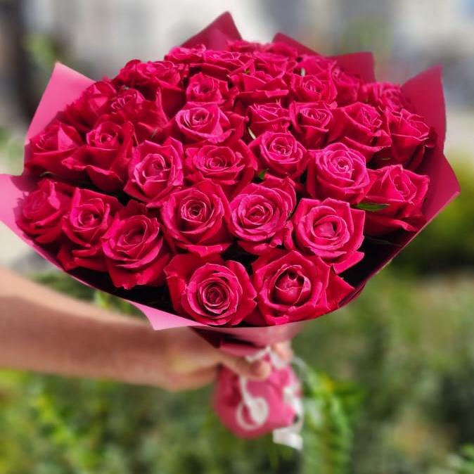 Розы розовые (50см) 35шт